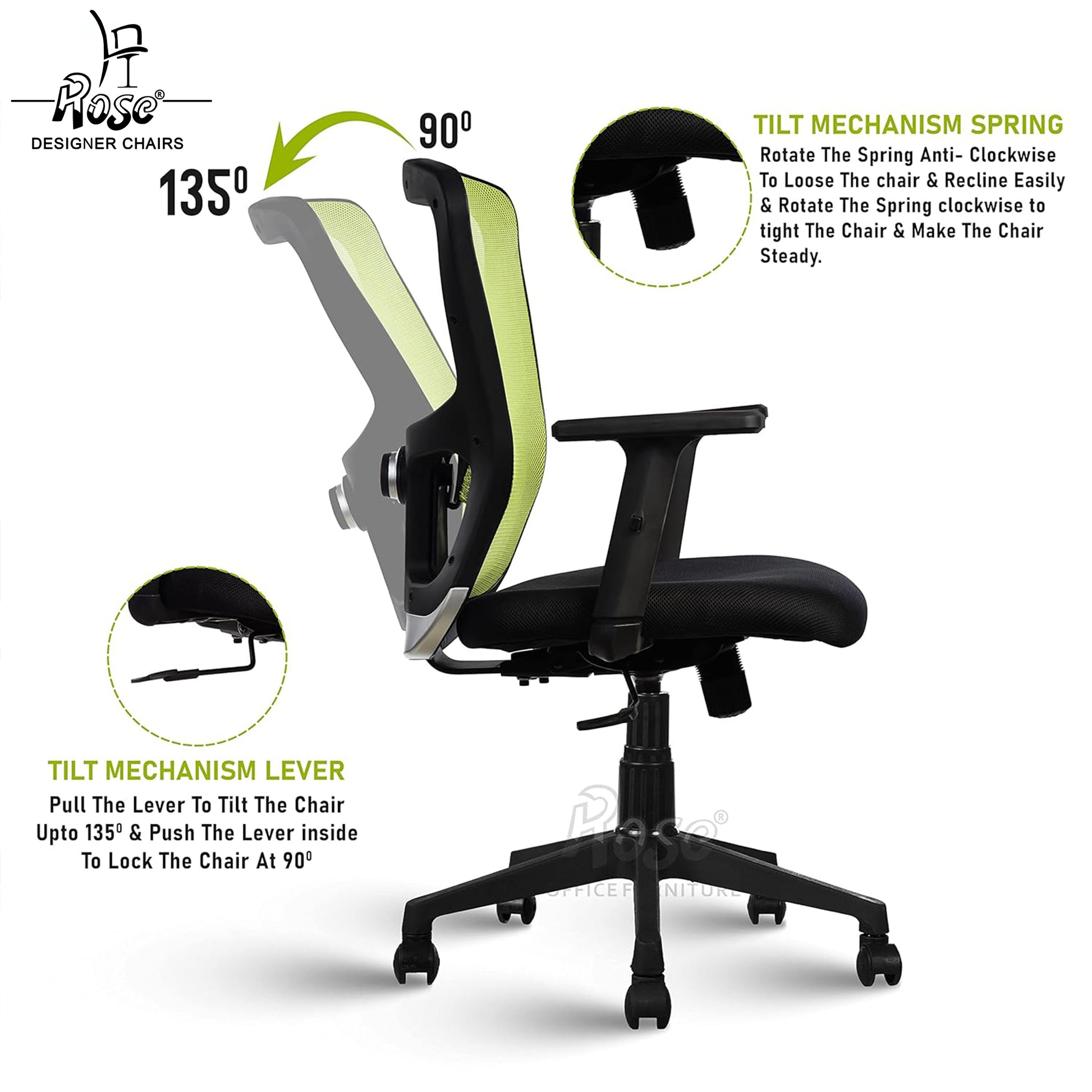 ROSE®Teesla Mesh Mid-Back Office Chair
