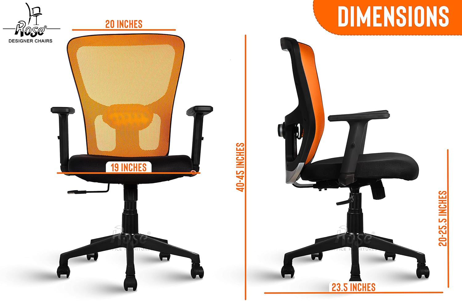 ROSE®Teesla Mesh Mid-Back Office Chair