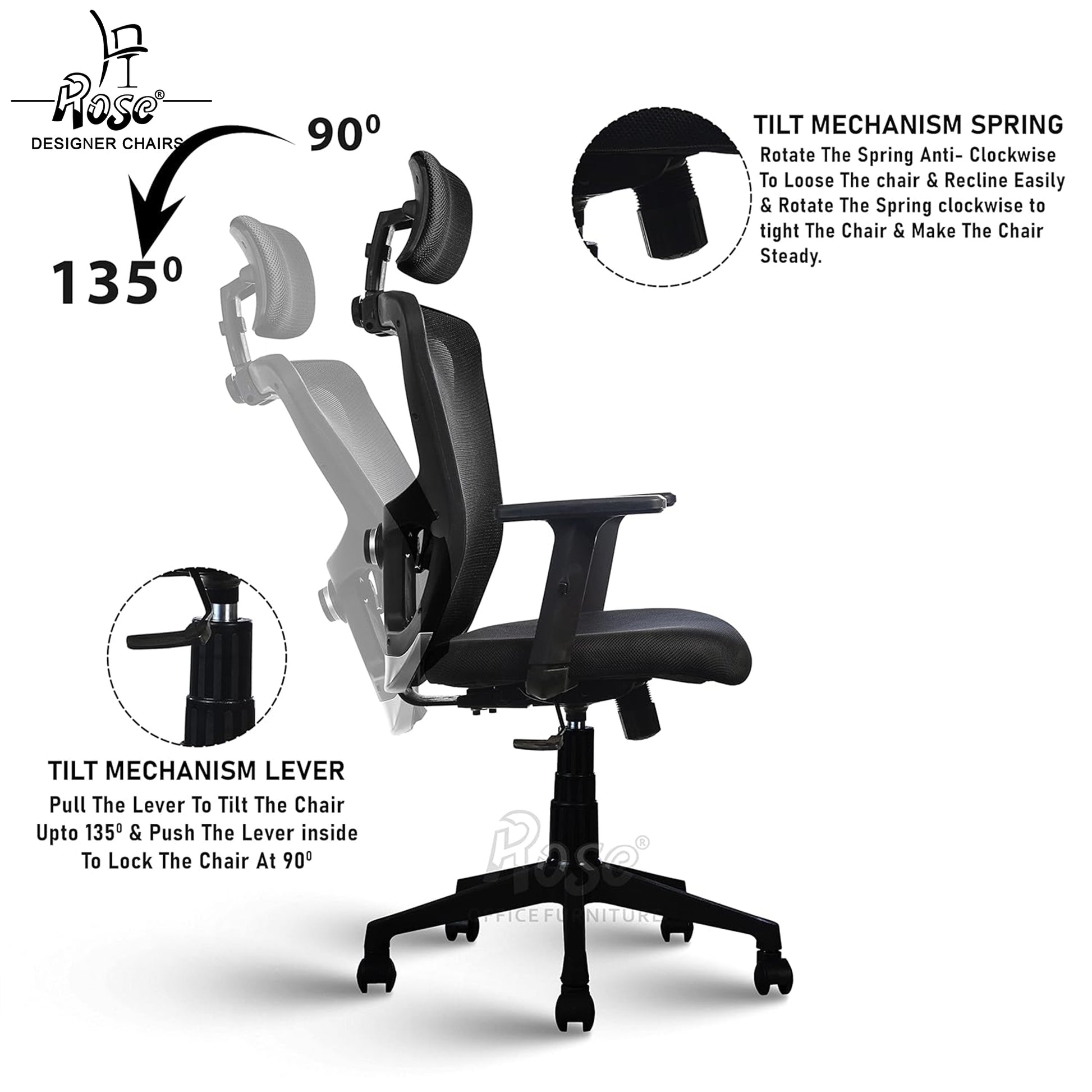 ROSE®Teesla Mesh High-Back Office Chair