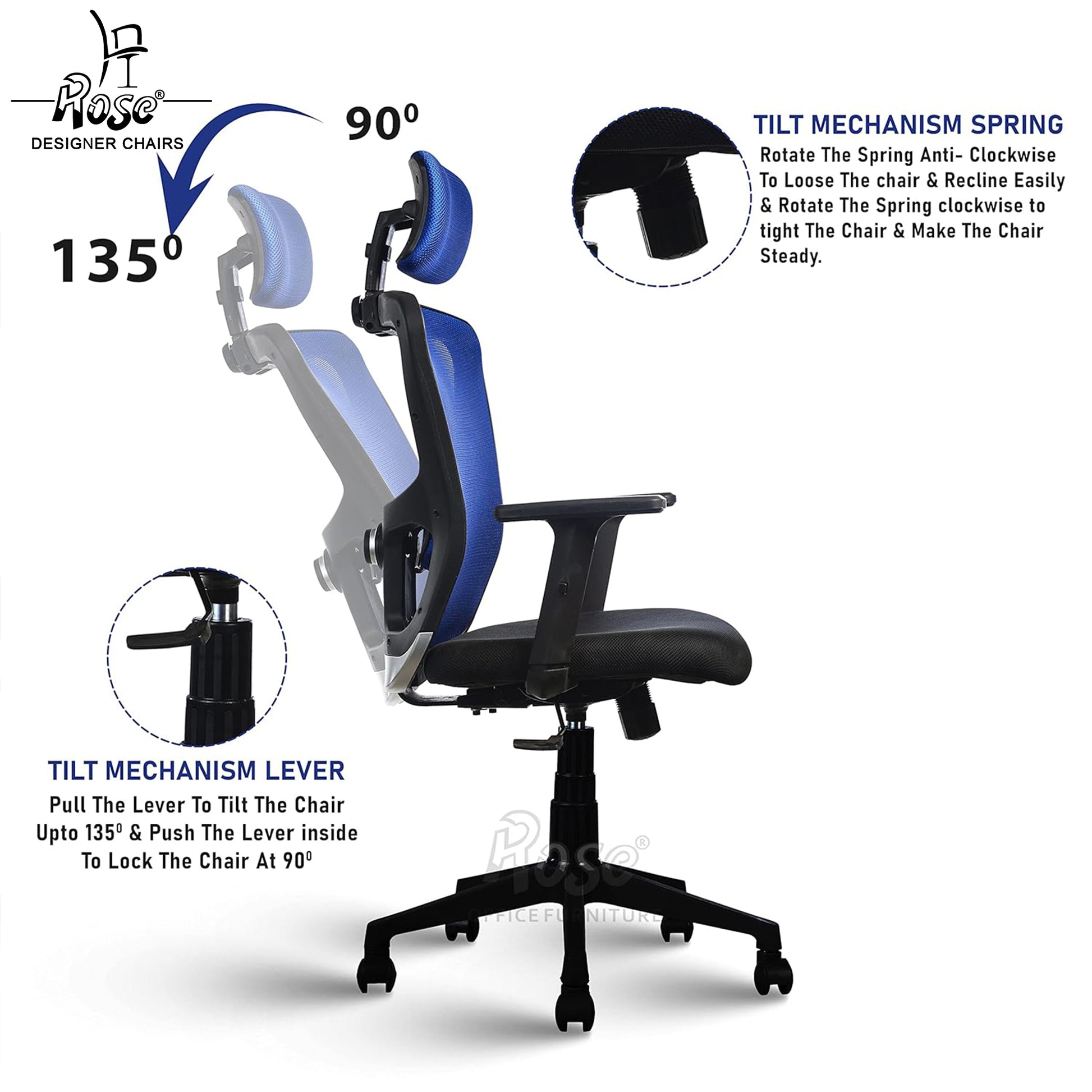 ROSE®Teesla Mesh High-Back Office Chair