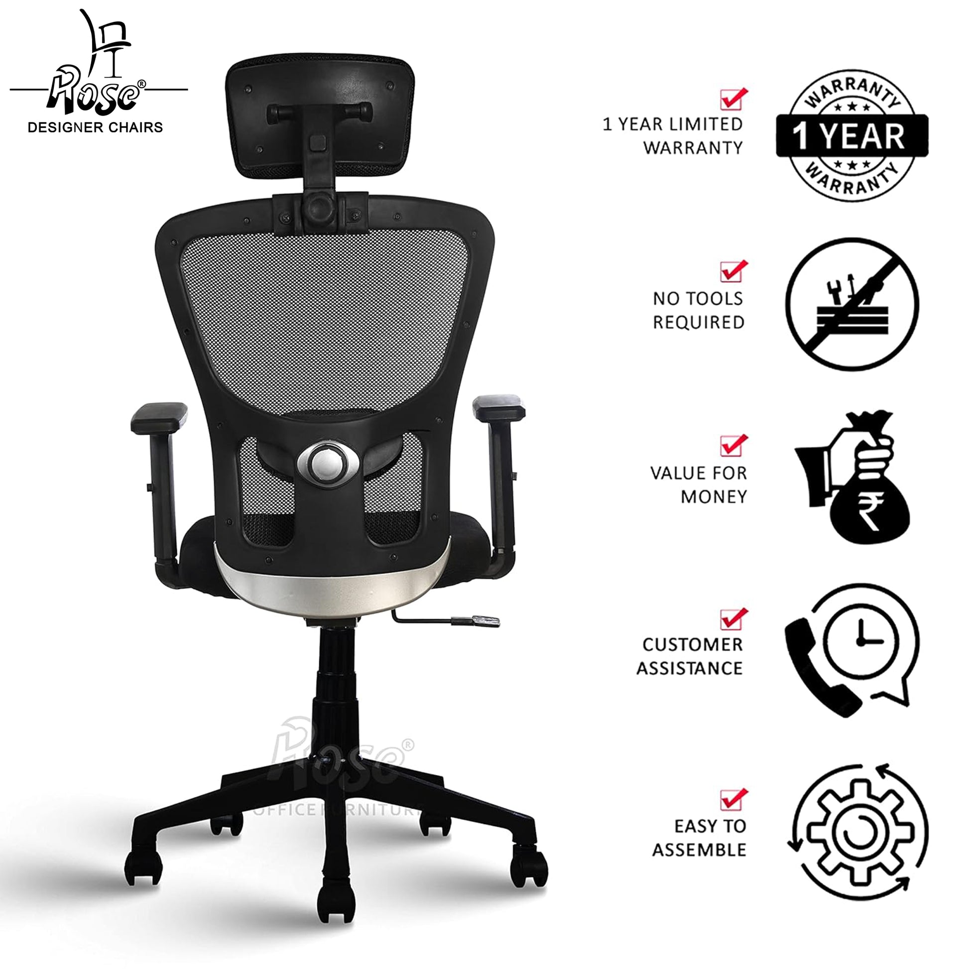 ROSE®Teesla Mesh High-Back Office Chair