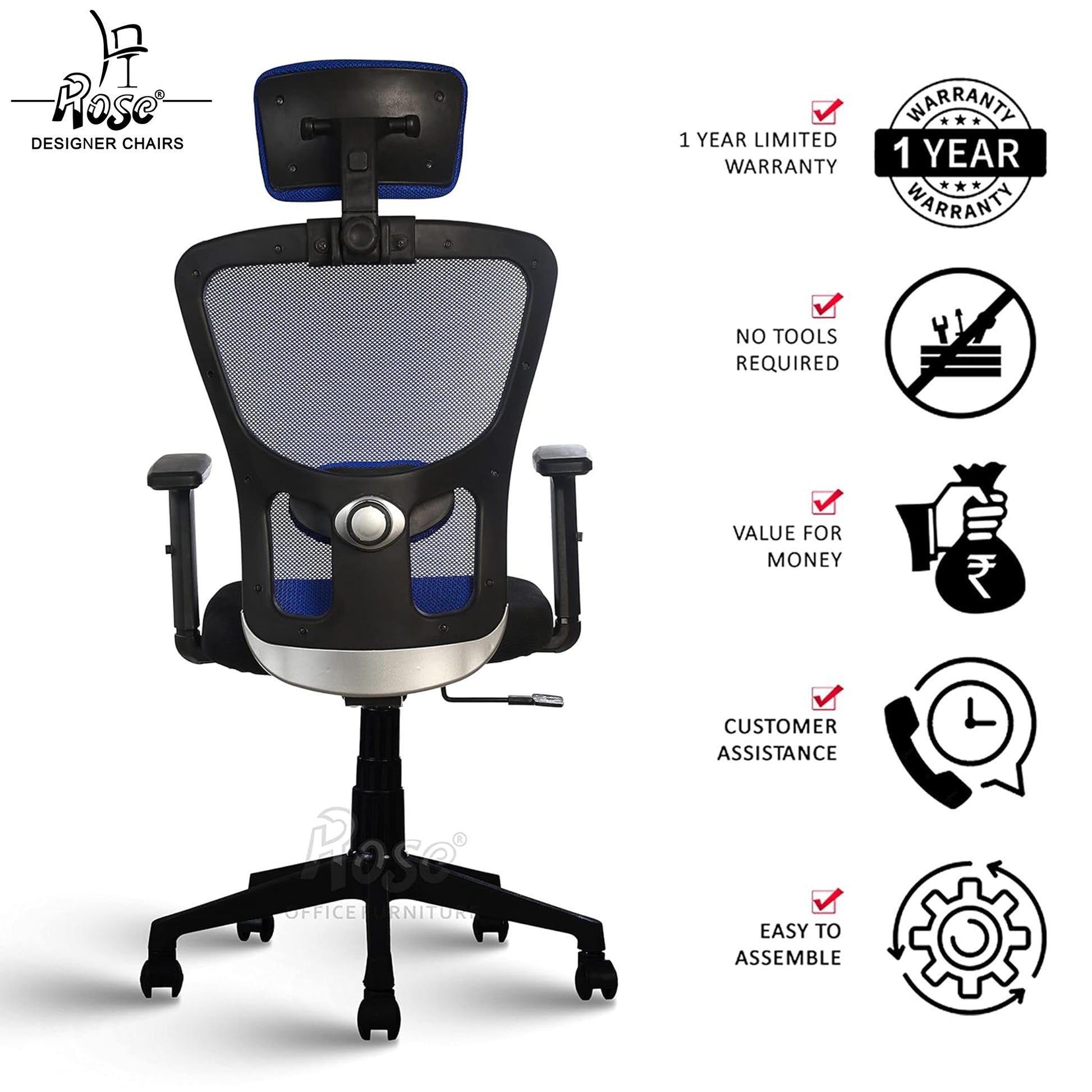 ROSE®Teesla Mesh High-Back Office Chair