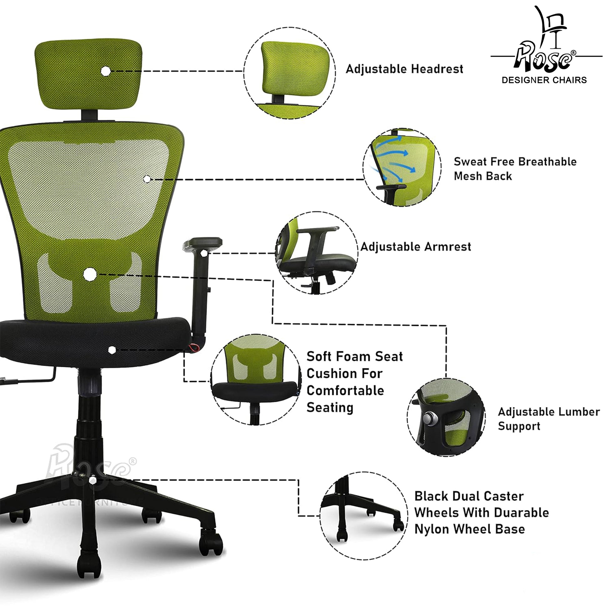 ROSE®Teesla Mesh High-Back Office Chair