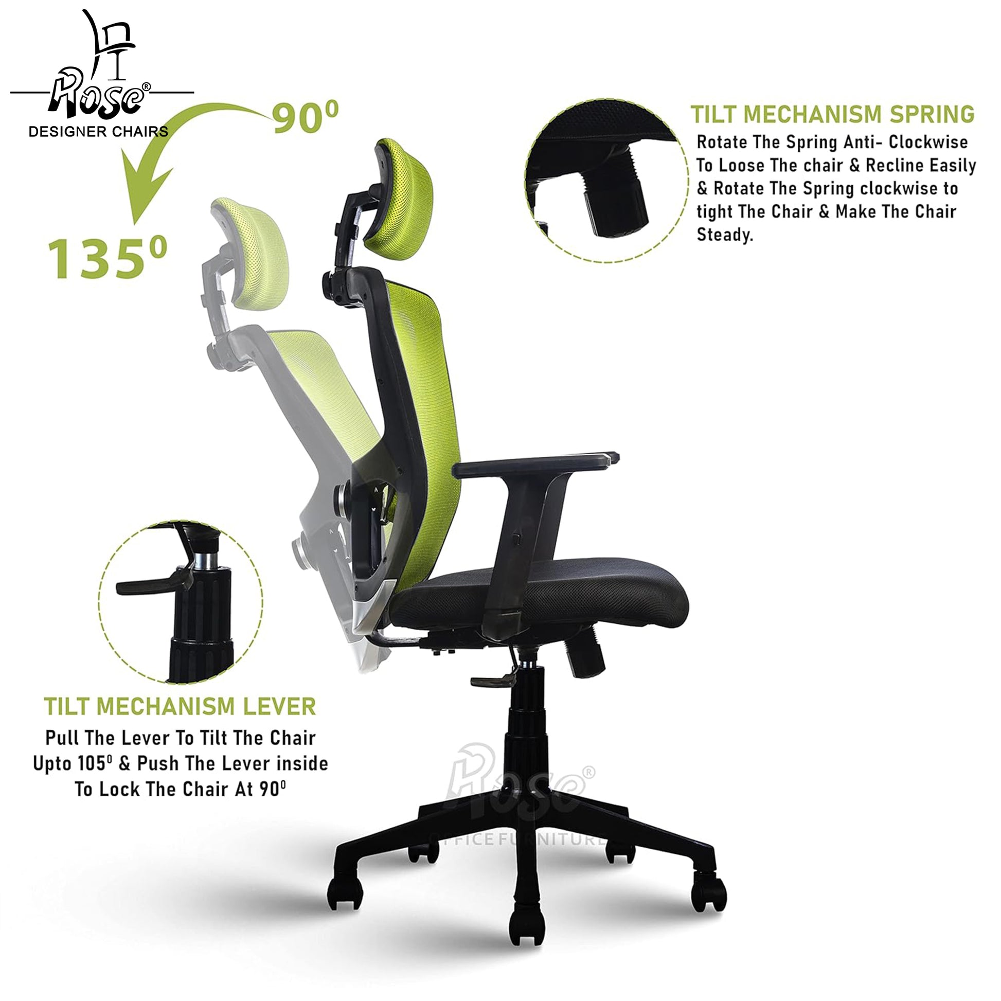 ROSE®Teesla Mesh High-Back Office Chair