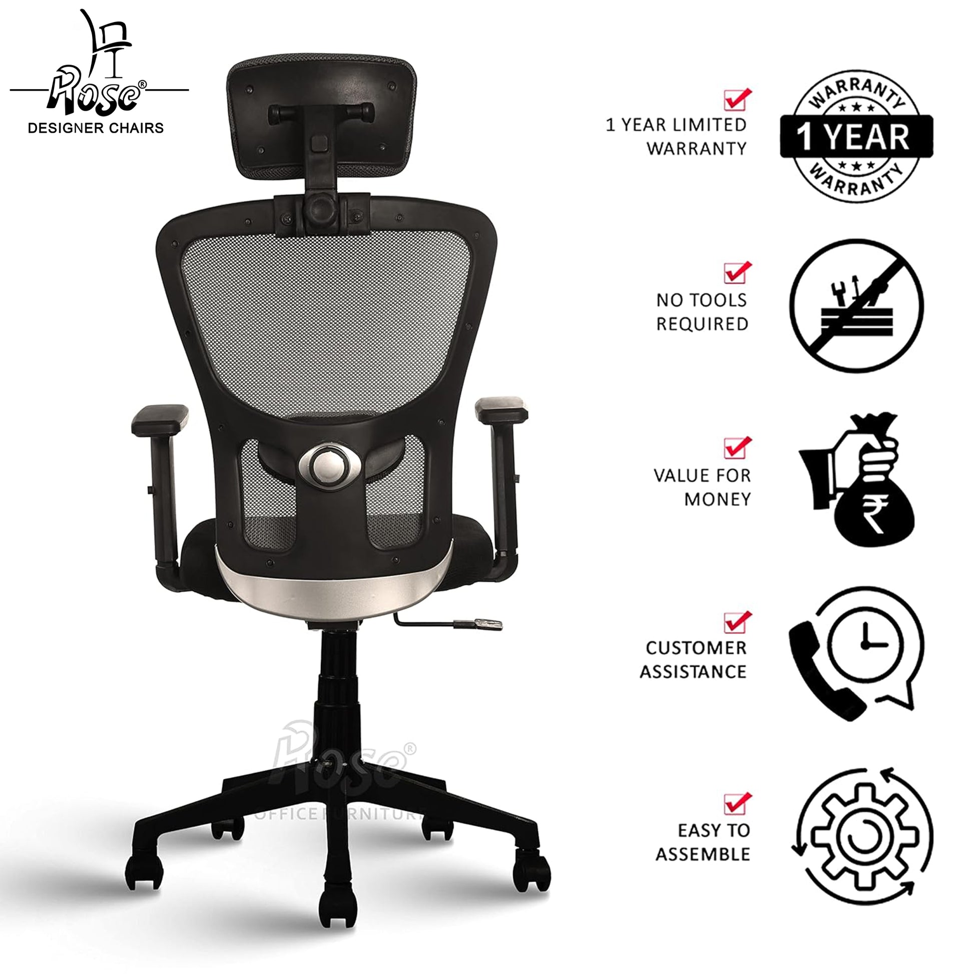 ROSE®Teesla Mesh High-Back Office Chair