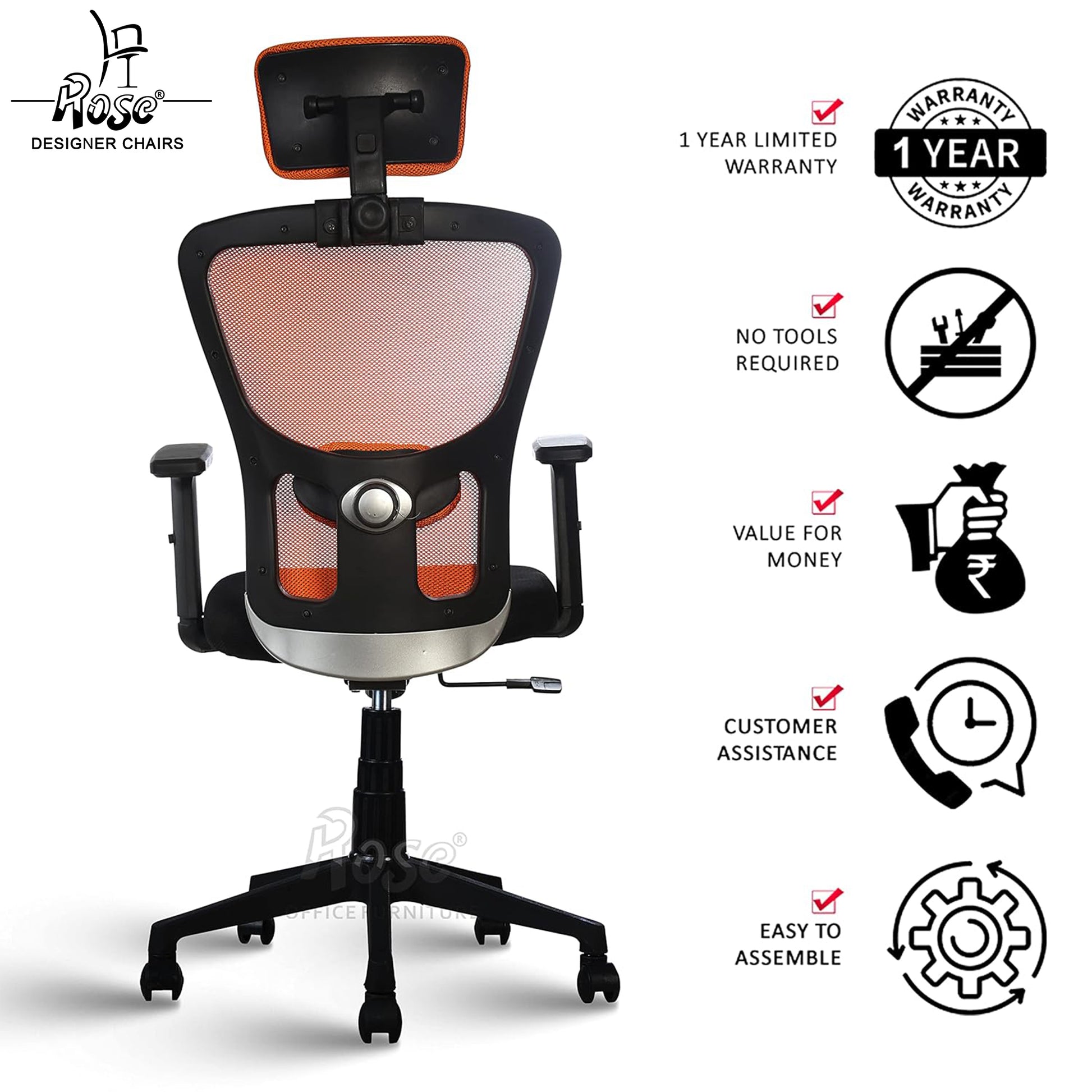 ROSE®Teesla Mesh High-Back Office Chair