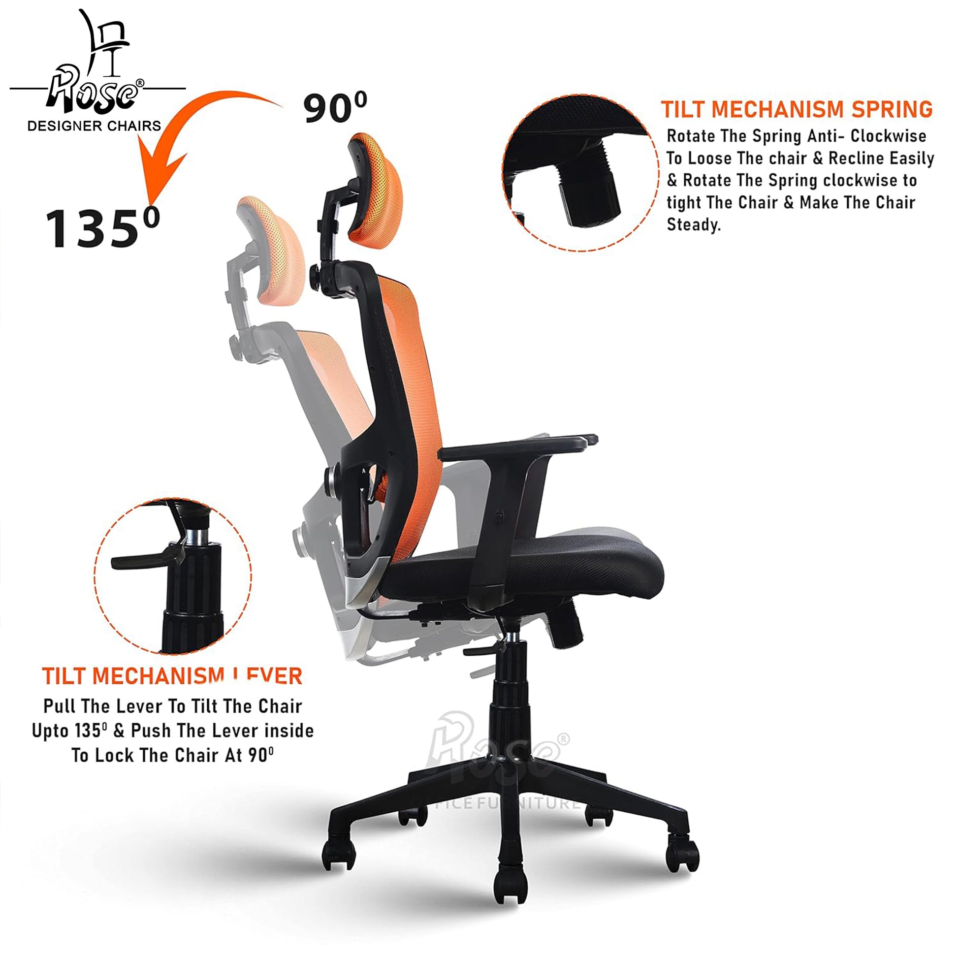 ROSE®Teesla Mesh High-Back Office Chair