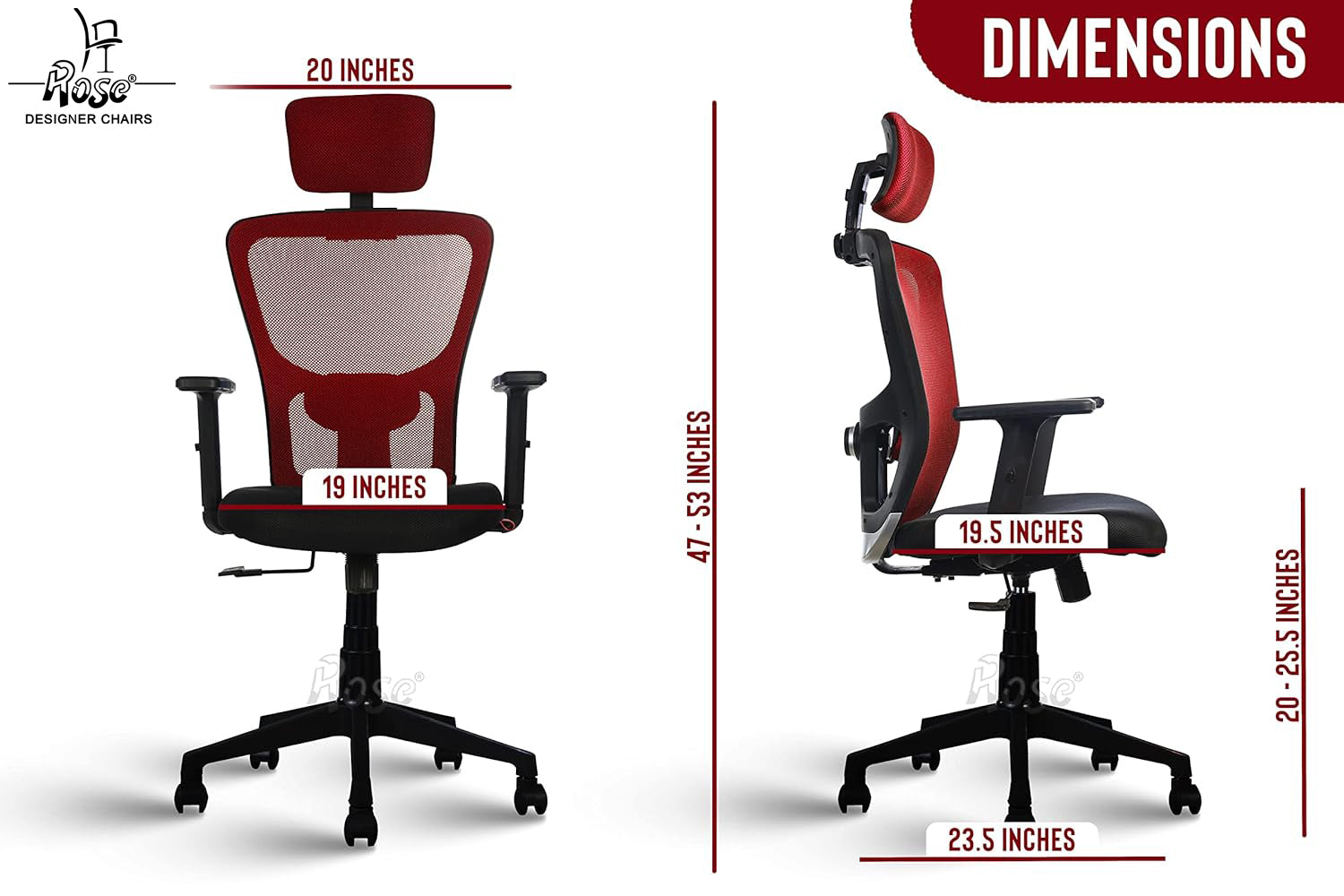 ROSE®Teesla Mesh High-Back Office Chair