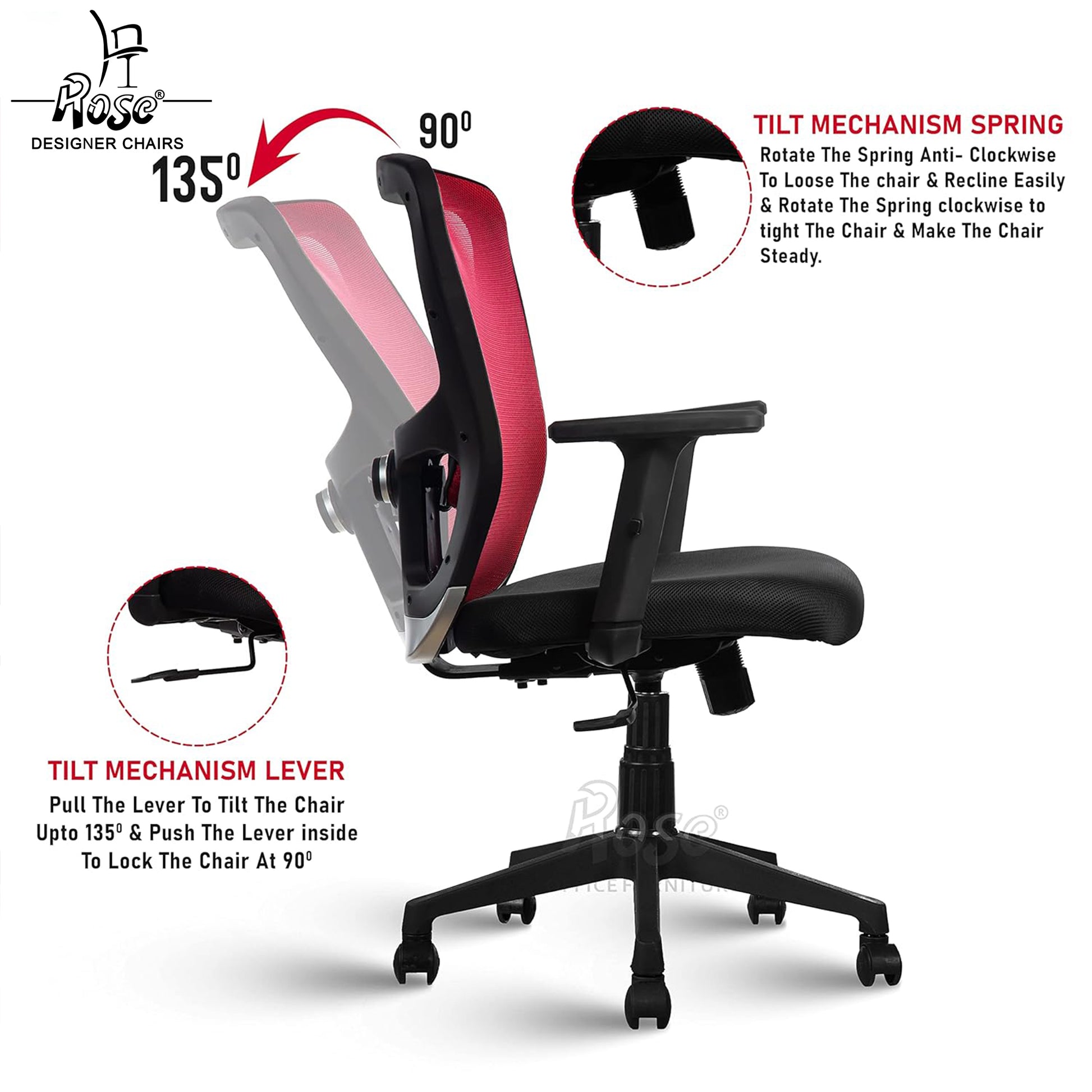 ROSE®Teesla Mesh Mid-Back Office Chair