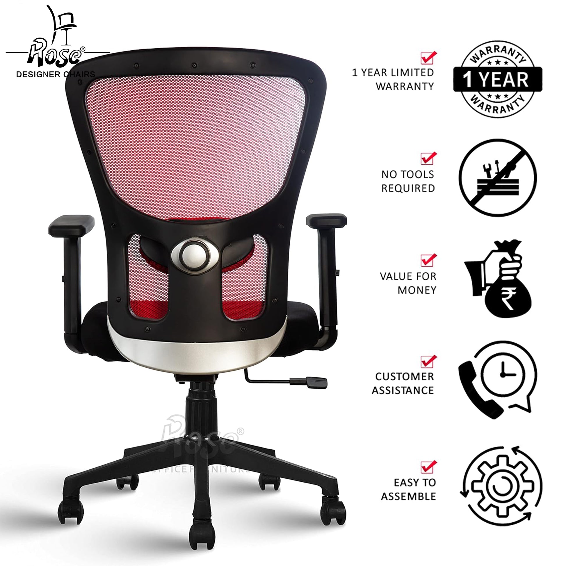 ROSE®Teesla Mesh Mid-Back Office Chair